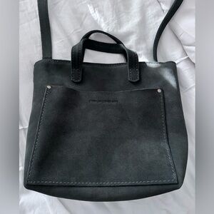 Portland leather mini crossbody tote(zipper)